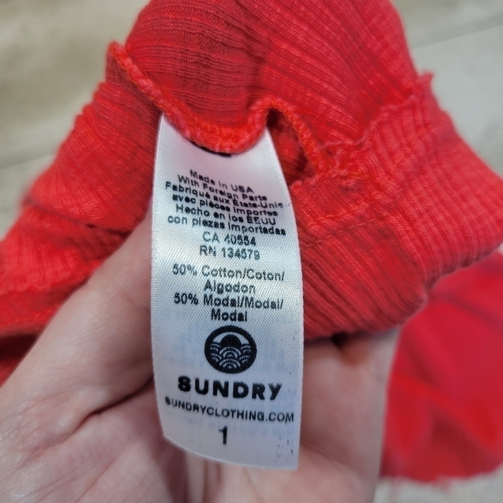 Sundry Coral Modal Revolve Long Ribbed Tank Top Size Small - Picture 5 of 7